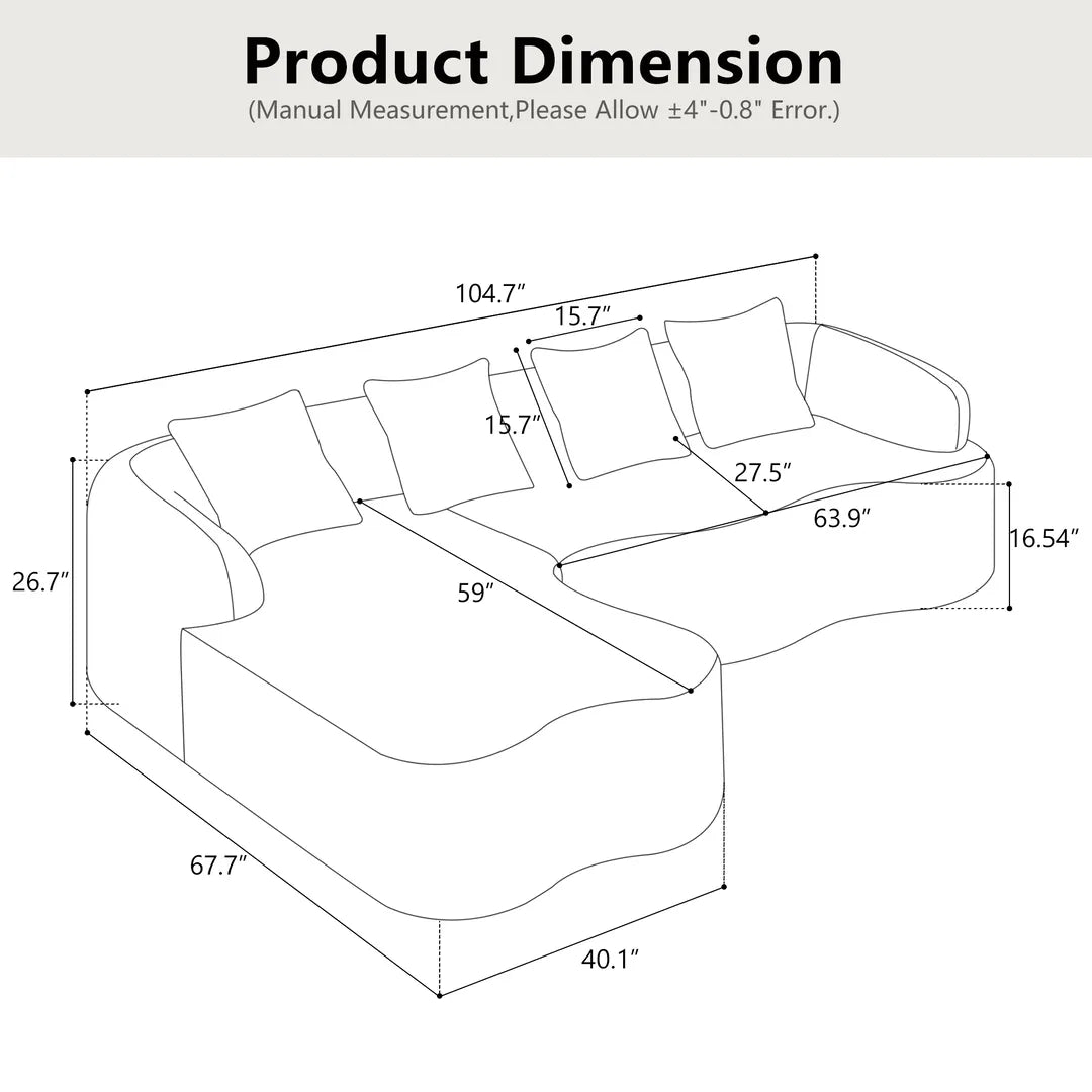 4 Seater Compression Couch Chenille