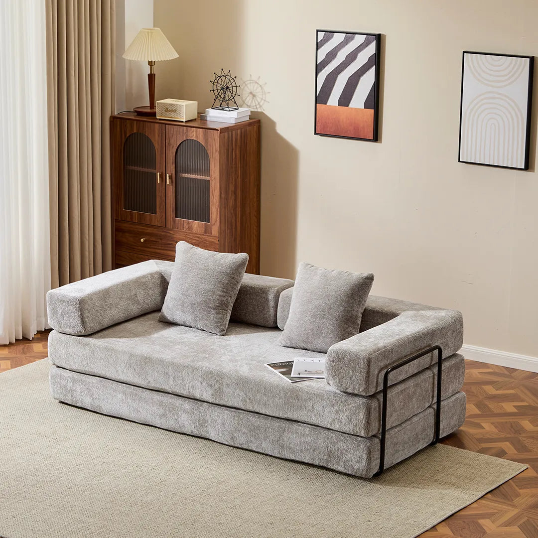 77" Sleeper Sofa Bed Chenille