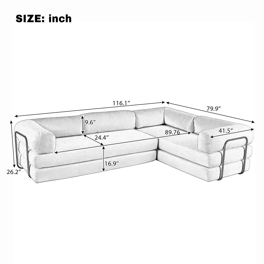 TRROEC Modular Corduroy Sofa