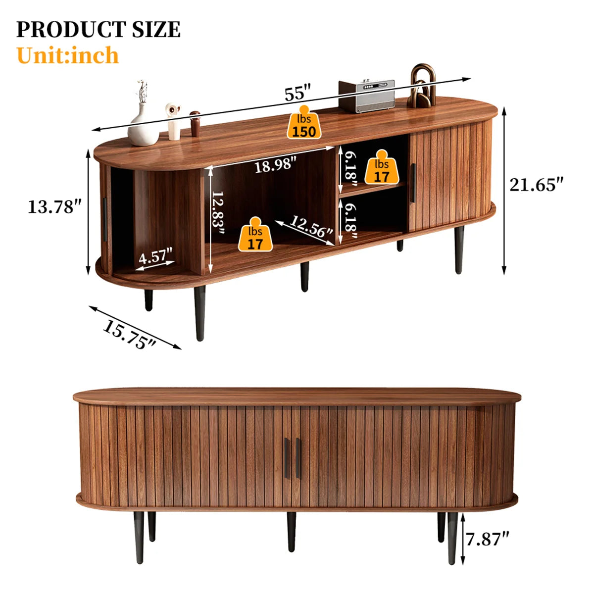 Walnut 55" W