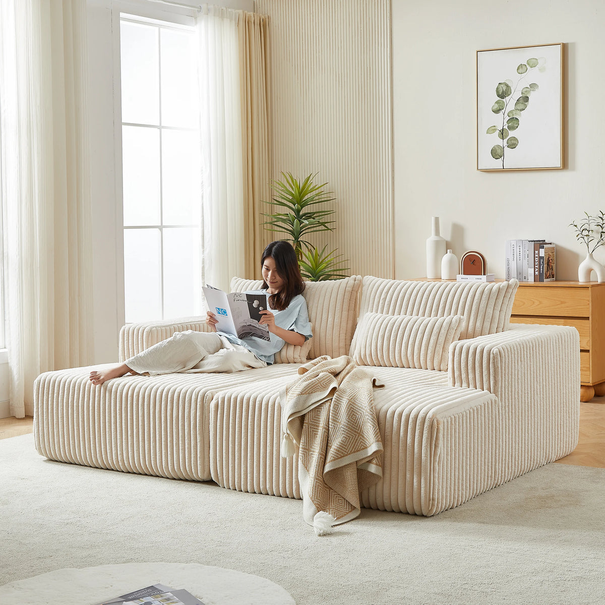 87" Boneless Sofa, Sleeper Couch