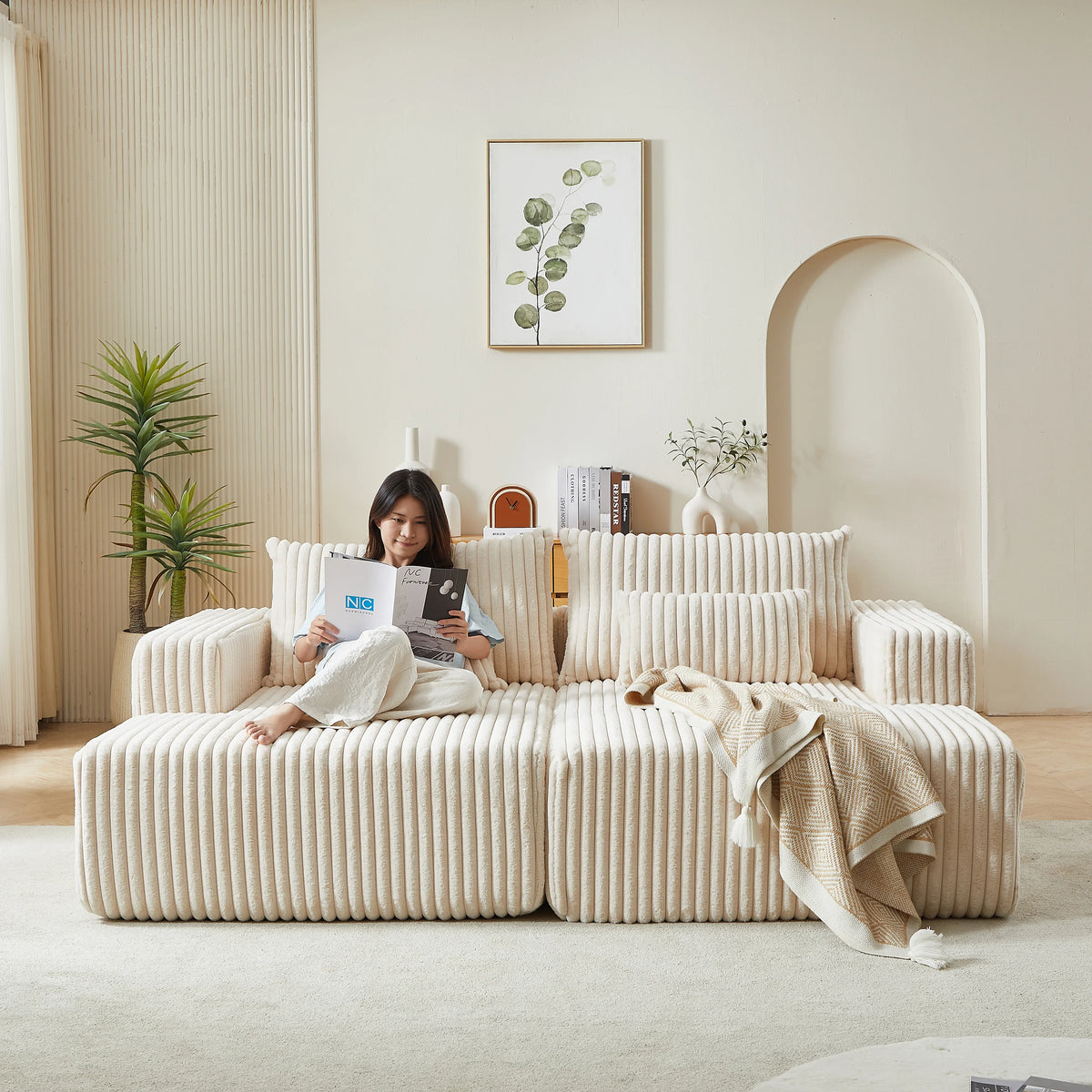 87" Boneless Sofa, Sleeper Couch