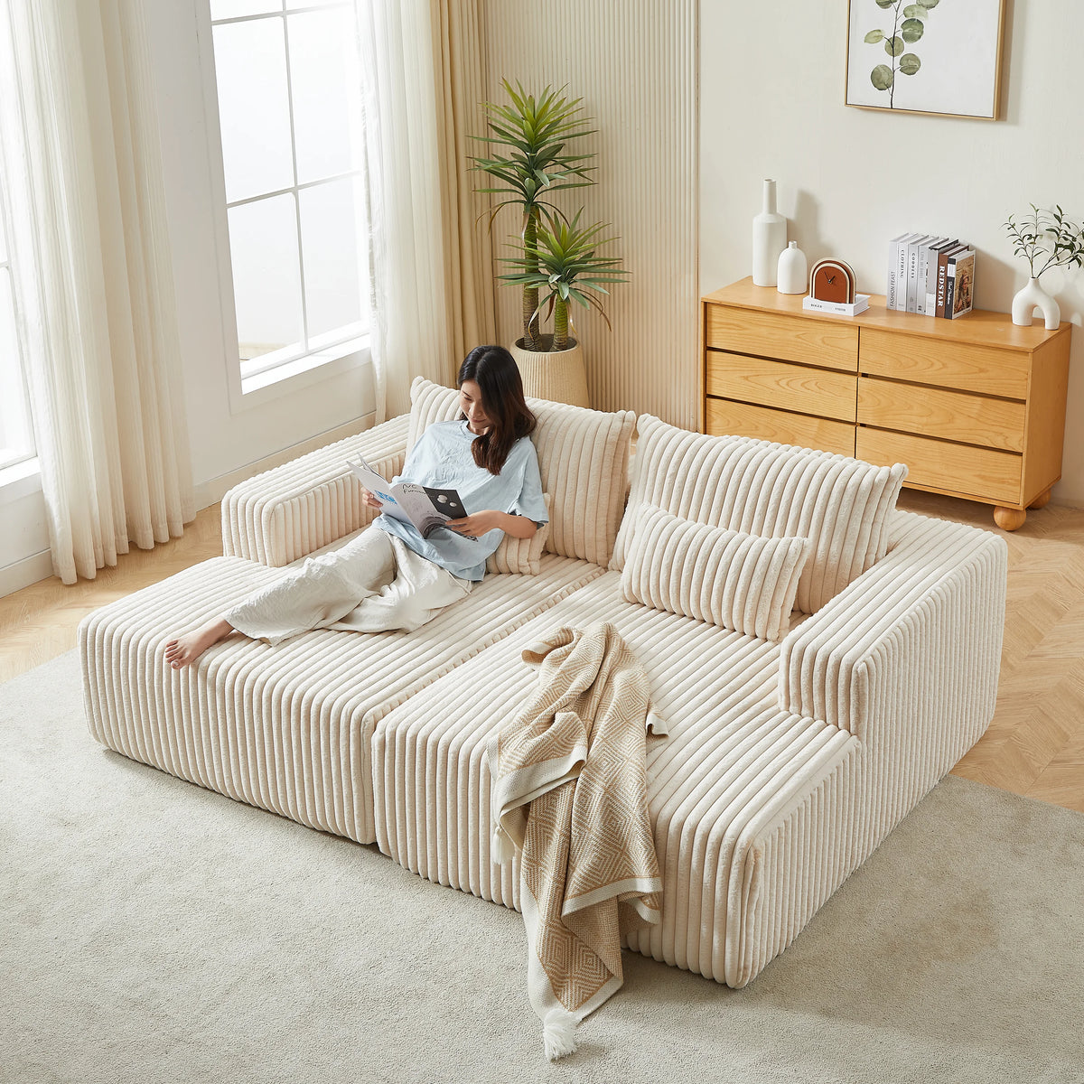 87" Boneless Sofa, Sleeper Couch