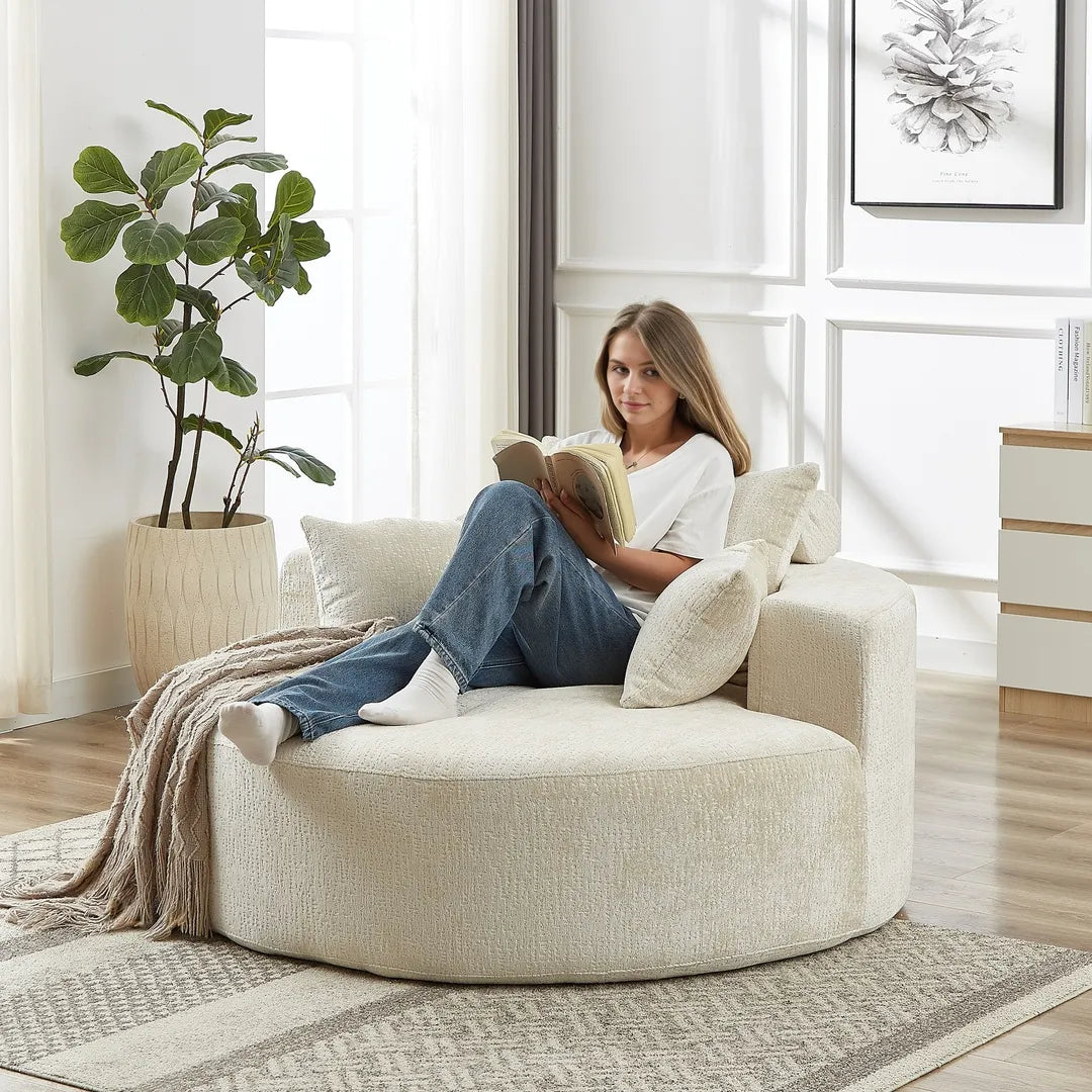 55" Oversized Round Chair Single Sofa