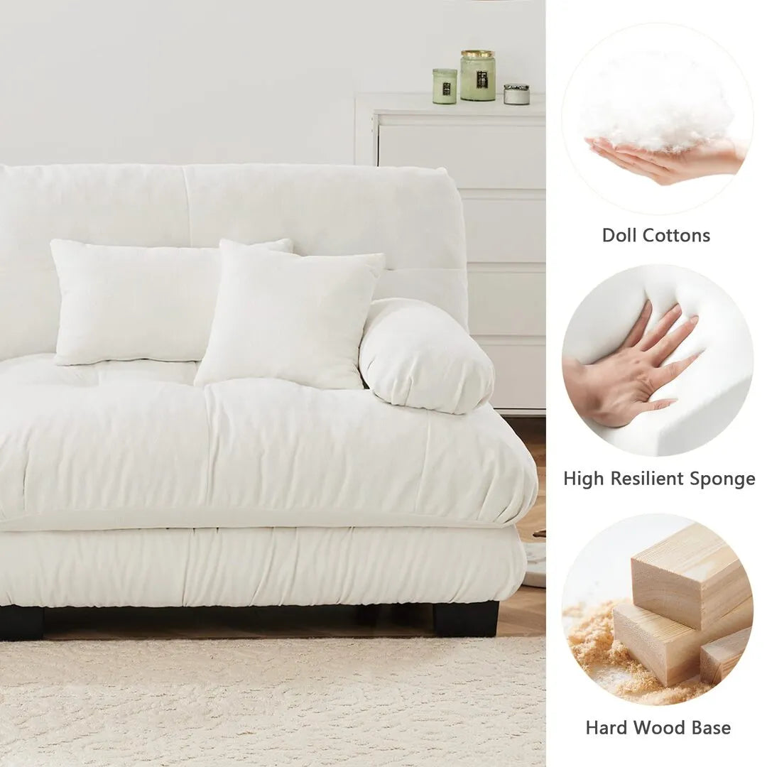 Modular Chenille Sectional Couch with Pillows