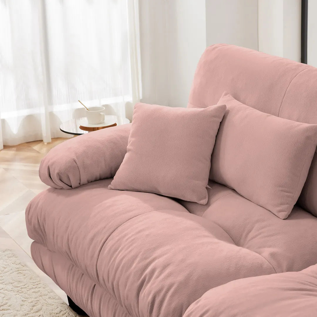 Modular Chenille Sectional Couch with Pillows