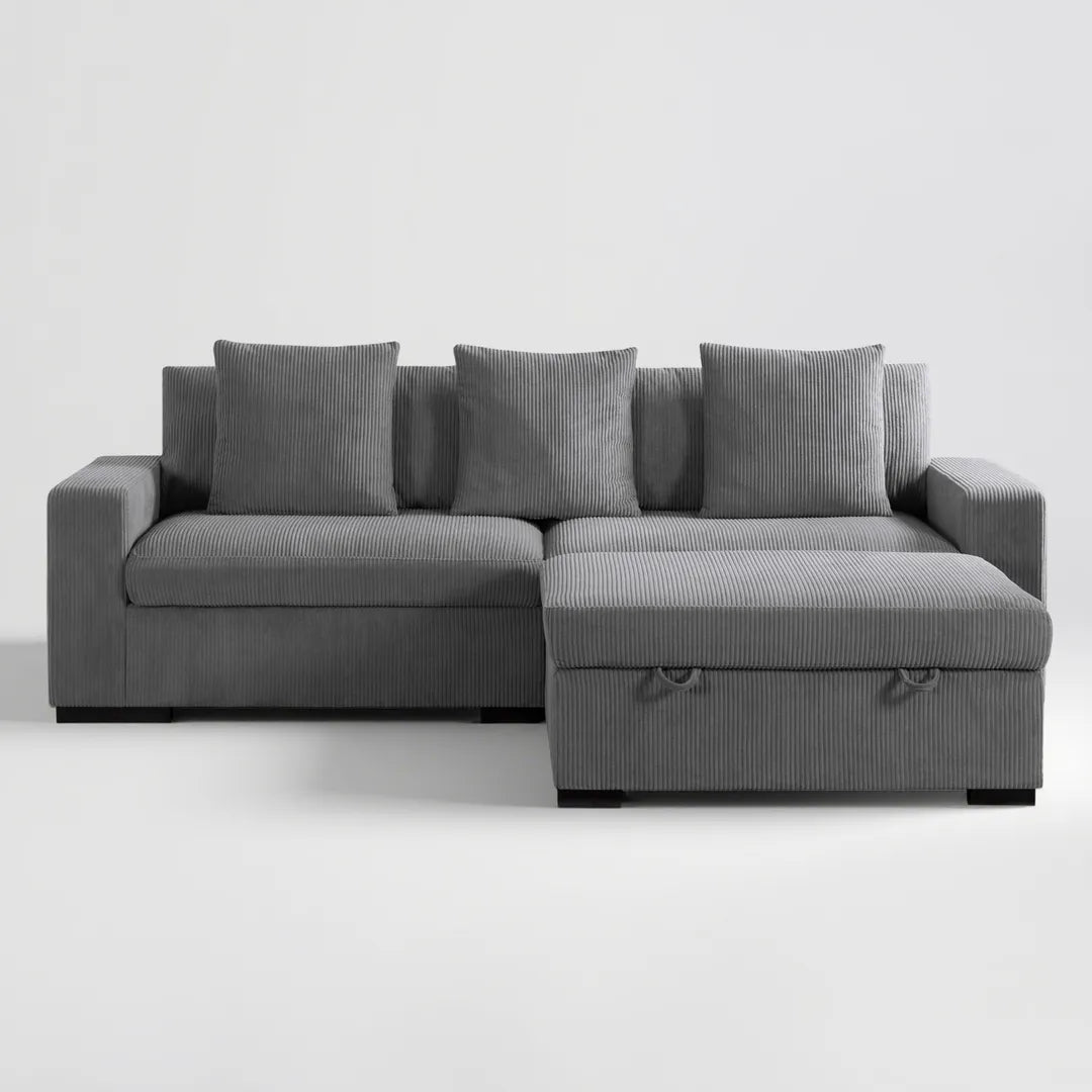 103.5” Loveseat Modular Sectional Sofa with Storage Ottoman