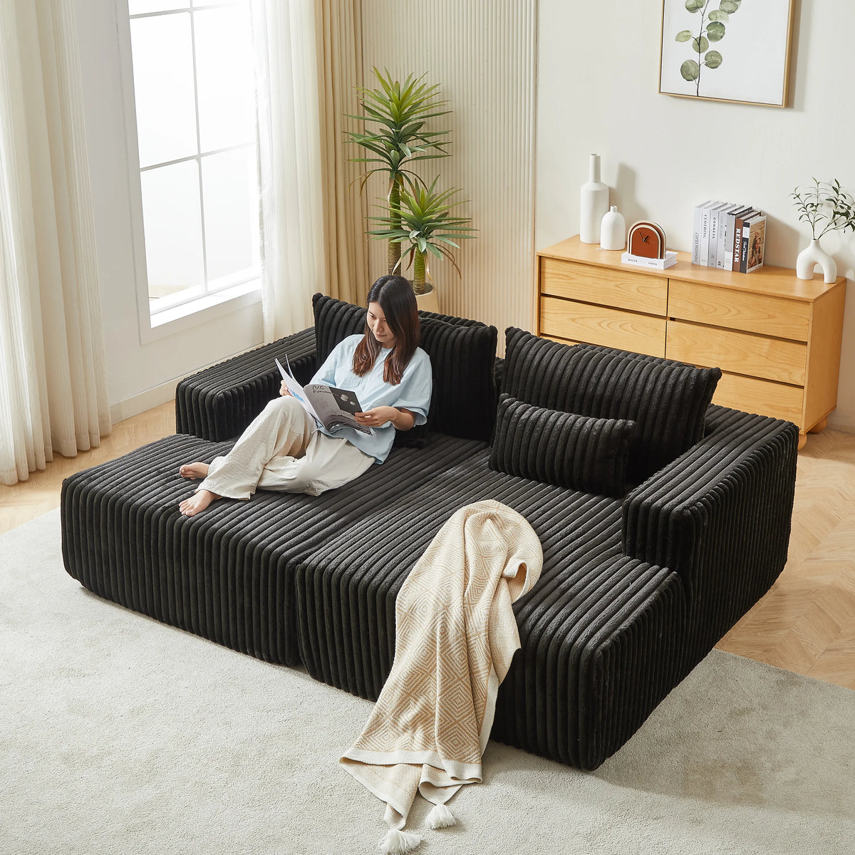 87" Boneless Sofa, Sleeper Couch