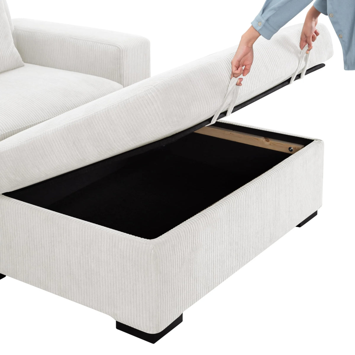 103.5” Loveseat Modular Sectional Sofa with Storage Ottoman