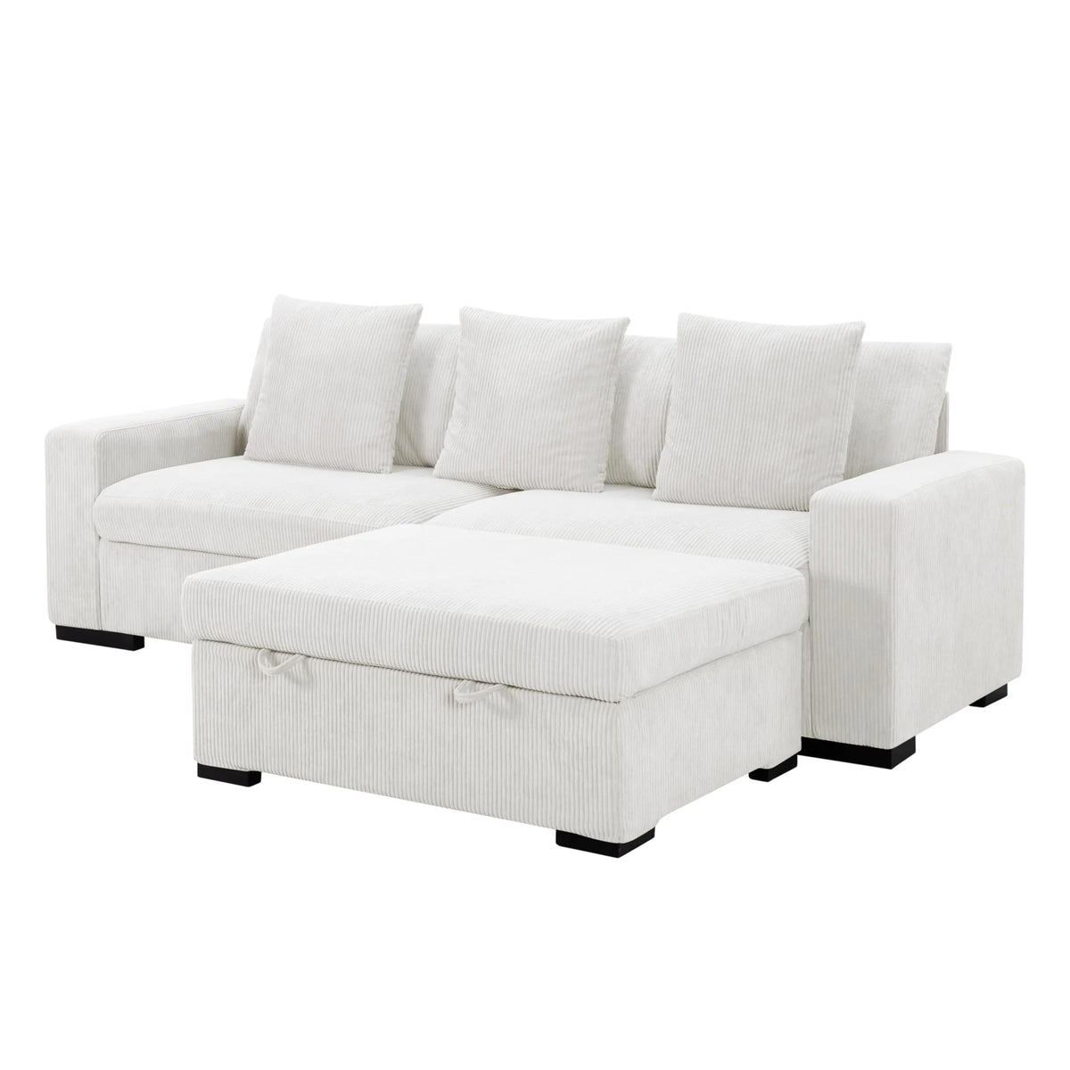 103.5” Loveseat Modular Sectional Sofa with Storage Ottoman