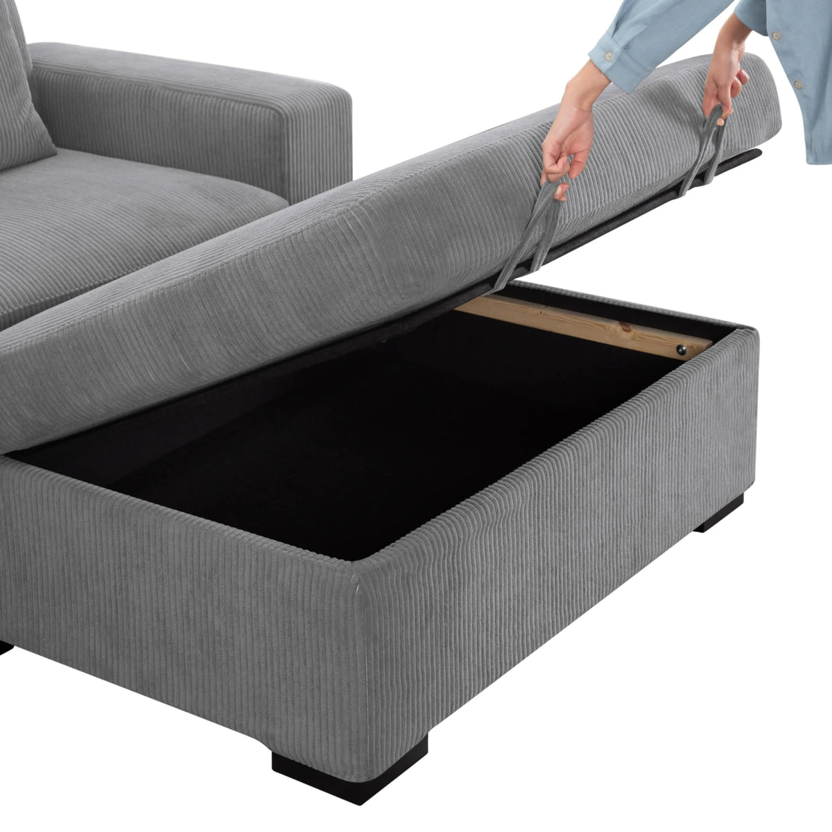 103.5” Loveseat Modular Sectional Sofa with Storage Ottoman
