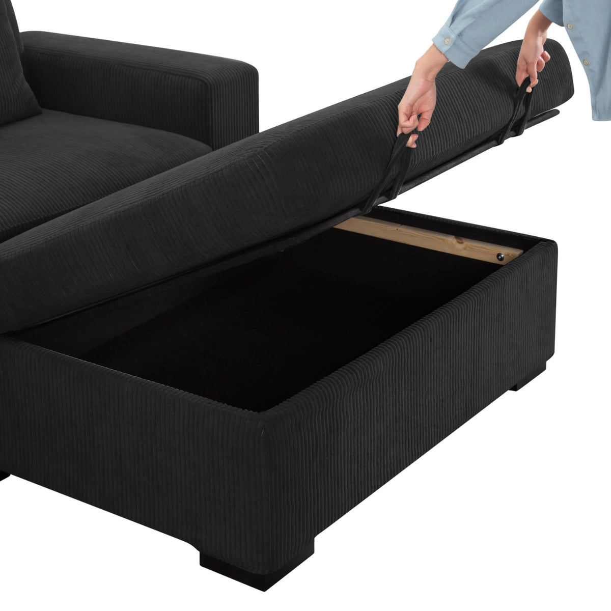 103.5” Loveseat Modular Sectional Sofa with Storage Ottoman